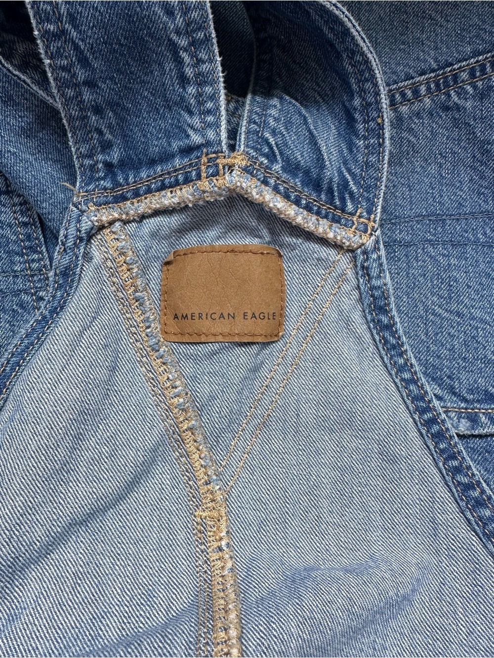 American Eagle Denim Short Overalls - Light Blue Women - Picture 10 of 12